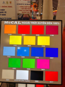 BẢNG MÀU MICA XUYÊN ĐÈN