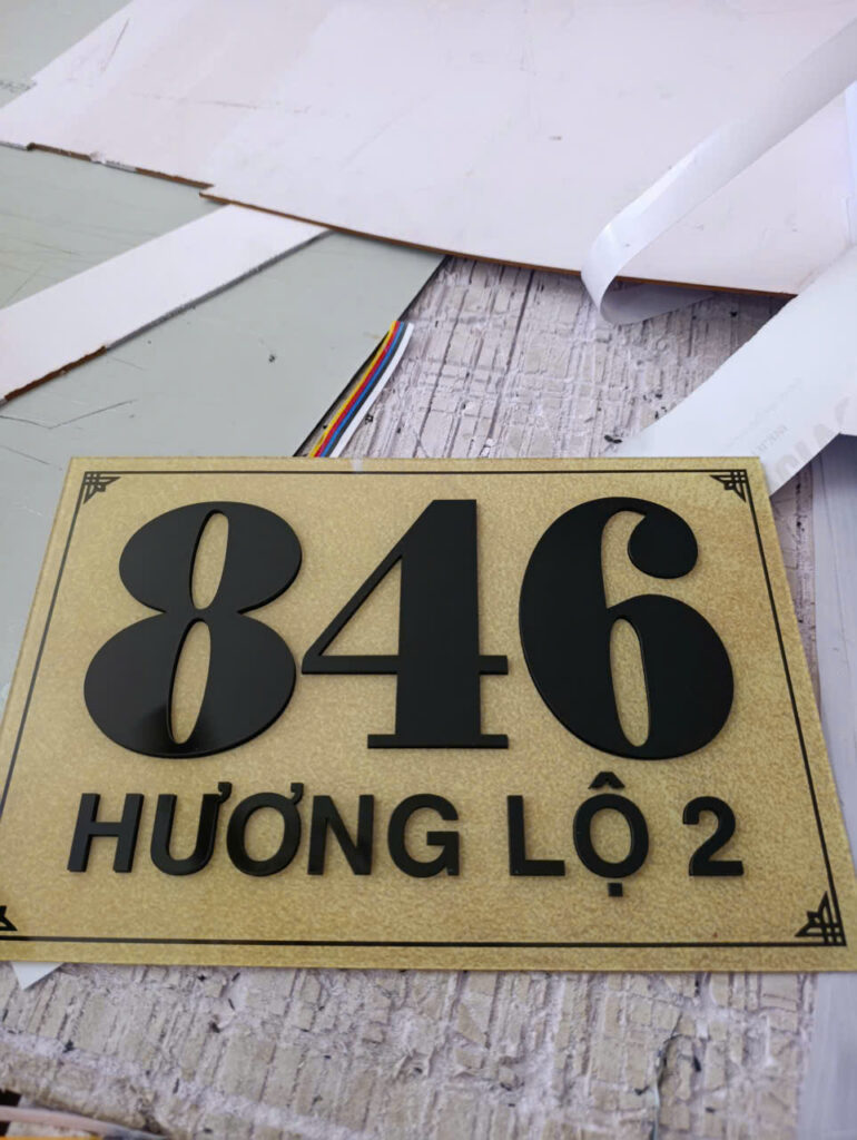 Biển Số Nhà Mica Chữ Nổi