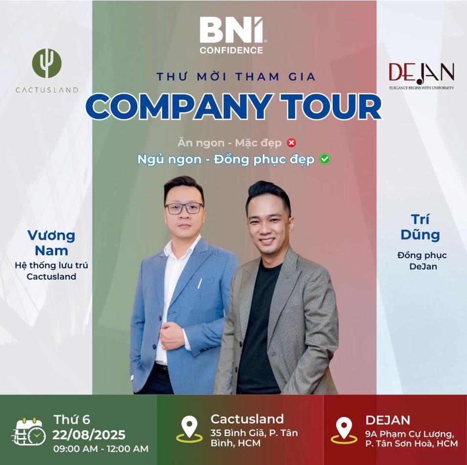Company Tour BNI Confidence, quang cao linh anh , chapter confidence