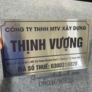 Bảng Hiệu Inox 20x30 In UV Giá Rẻ- Quận Bình Tân , công ty linh anh chuyên sản xuất quận Tân Bình
