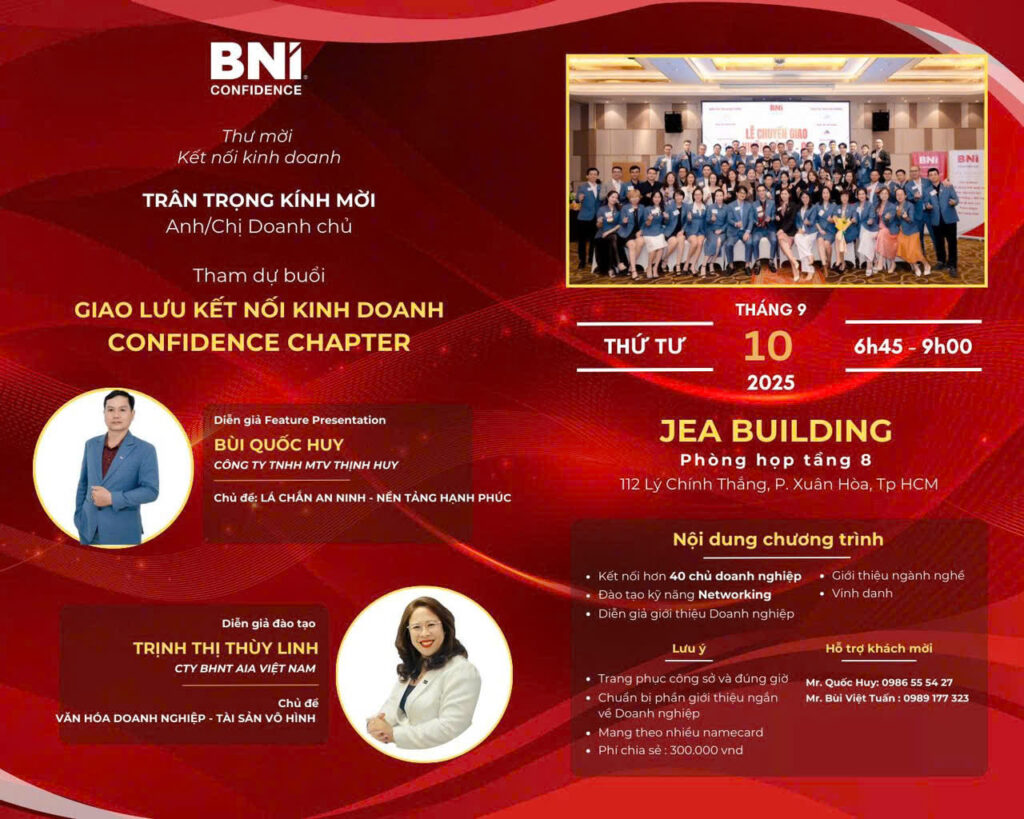 Giao Lưu Kết Nối Kinh Doanh Cùng BNI Confidence Chapter, tp.HCM , cùng thi công quảng cao linh anh