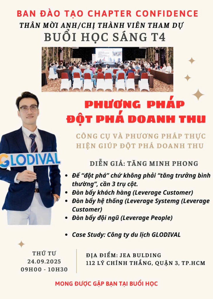 PHƯƠNG PHÁP ĐỘT PHÁ DOANH THU – BÍ QUYẾT TỪ BNI CONFIDENCE