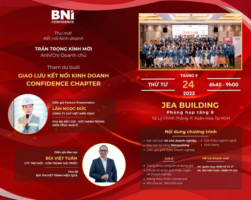 Giao Lưu Kết Nối Kinh Doanh Cùng BNI Confidence- quang cao linh anh