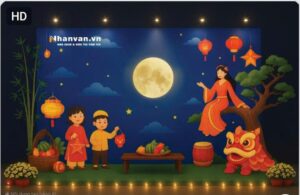 Nhà Sách Nhân Văn trang trí sự kiện Trung Thu cho các cháu- quang cao linh anh thi cong tp.hcm
