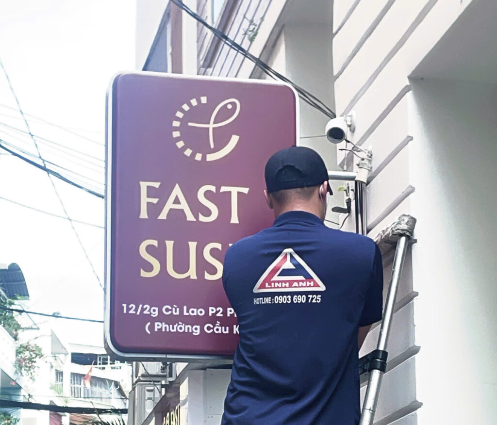 LIGHTBOX SIGNBOARD INSTALLATION FOR FAST SUSHI, PHU NHUAN DISTRICT,TP. HCM 1 LIGHTBOX SIGNBOARD INSTALLATION FOR FAST SUSHI, PHU NHUAN DISTRICT,TP. HCM