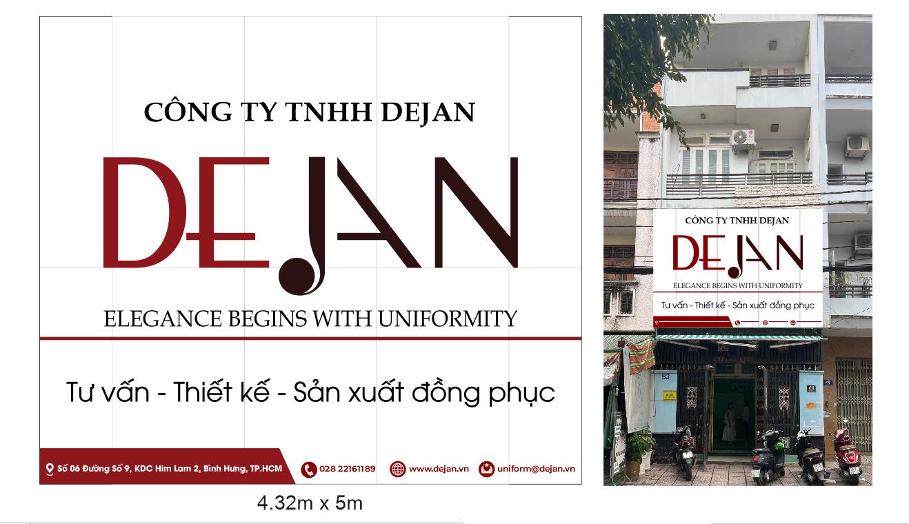 thi công bảng hiệu Công ty TNHH DEJAN, do Quảng Cáo Linh Anh thực hiện