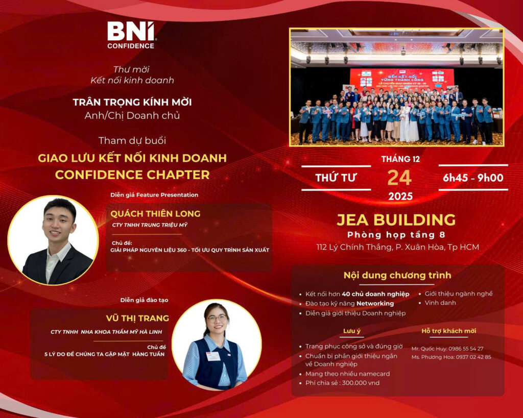 GIAO LƯU KẾT NỐI KINH DOANH, SHOW CHIA SẺ ĐẶC BIỆT BNI CONFIDENCE 1 GIAO LƯU KẾT NỐI KINH DOANH, SHOW CHIA SẺ ĐẶC BIỆT BNI CONFIDENCE