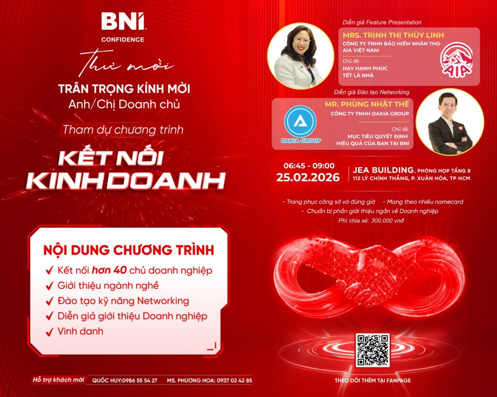 THƯ MỜI THAM DỰ HỌP BNI, CONFIDENCE CHAPTER - 25/02/2026 1 THƯ MỜI THAM DỰ HỌP BNI CONFIDENCE CHAPTER – 25/02/2026