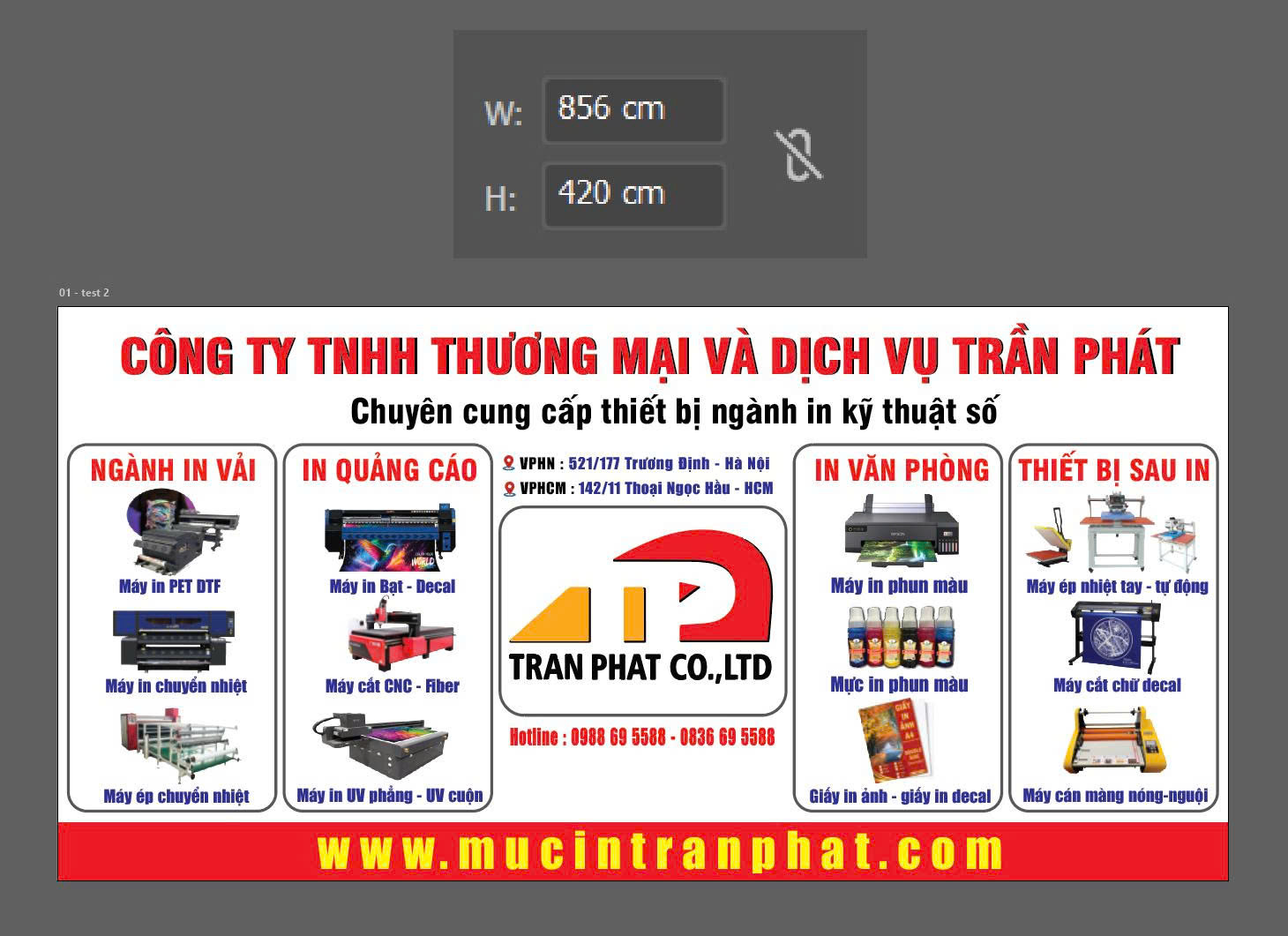 Căng Khung Bạt Khổ Lớn, Cho Công Ty Trần Phát, Tp.HCM