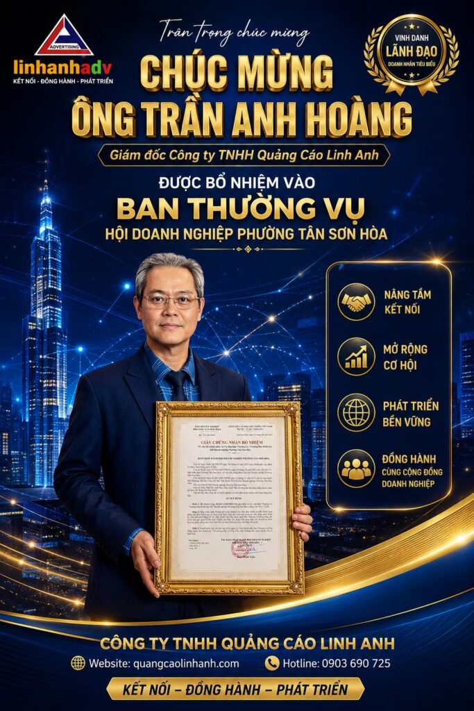Ông Trần Anh Hoàng, Giám đốc Quảng Cáo Linh Anh được bổ nhiệm vào Ban Thường vụ Hội Doanh nghiệp Phường Tân Sơn Hòa, tp.HCM 2 z7957687396465 3b81117aa8a131366b5127ebe8f286d8