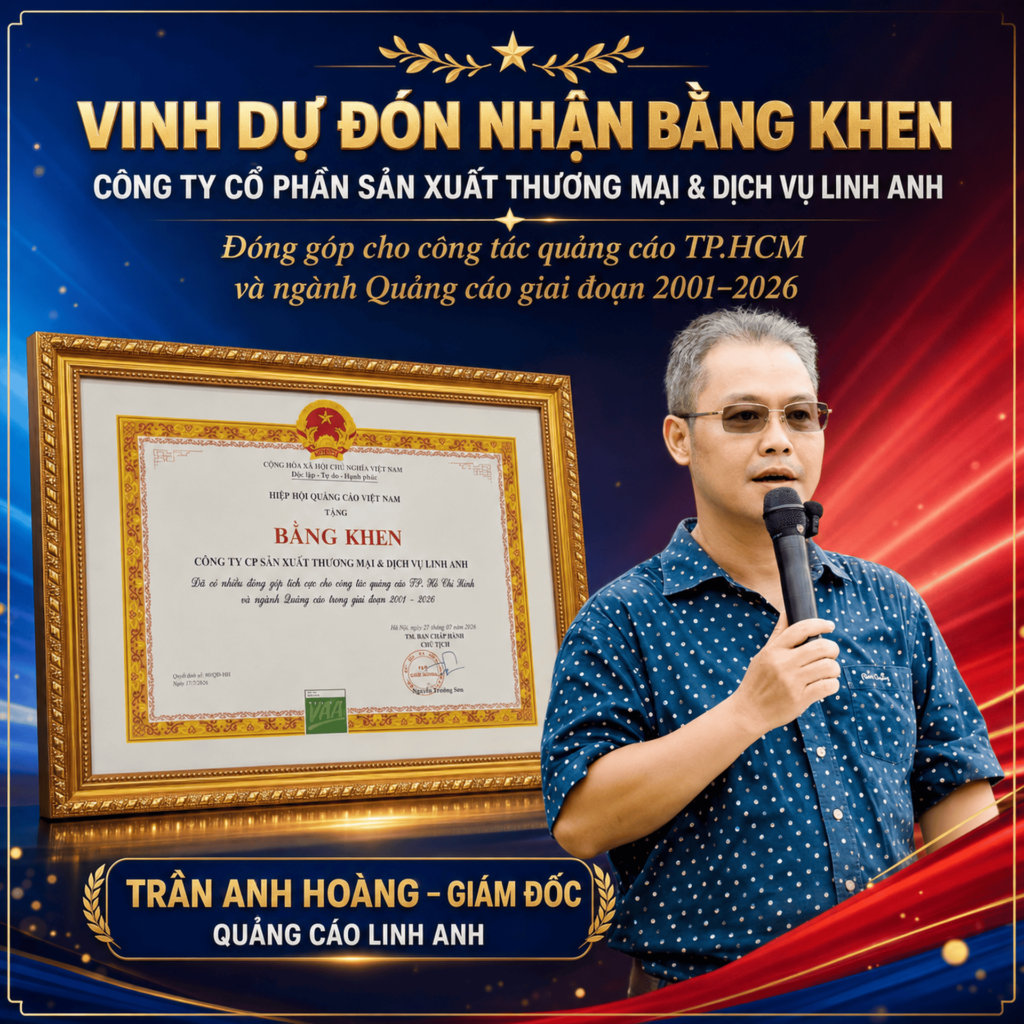 Quảng Cáo Linh Anh vinh dự nhận Bằng khen, vì những đóng góp cho ngành, Hội quảng cáo HAA tp.HCM