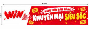 Linh Anh in banner khuyến mãi WiN, bạt Hiflex 3m, tp.HCM