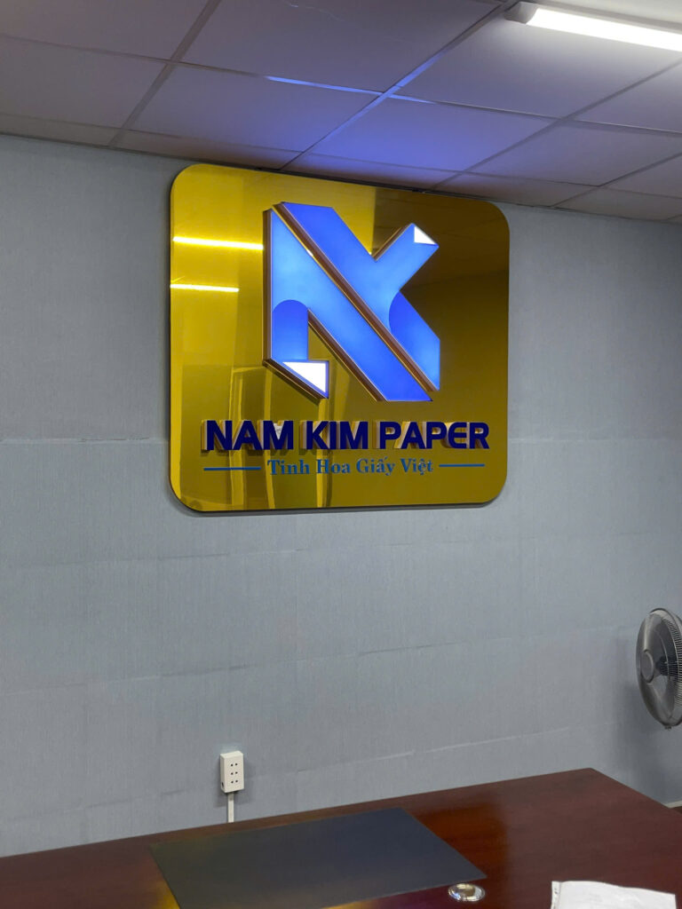 Logo Inox Vàng Gương Có Đèn, TP.HCM , Nam Kim Paper